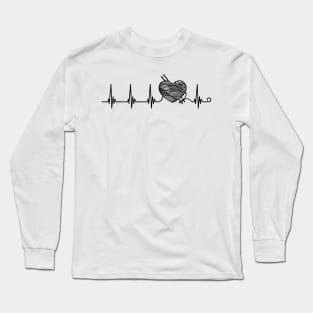 Knitting Sewing Crocheting with Passion Heartbeat Dark Long Sleeve T-Shirt